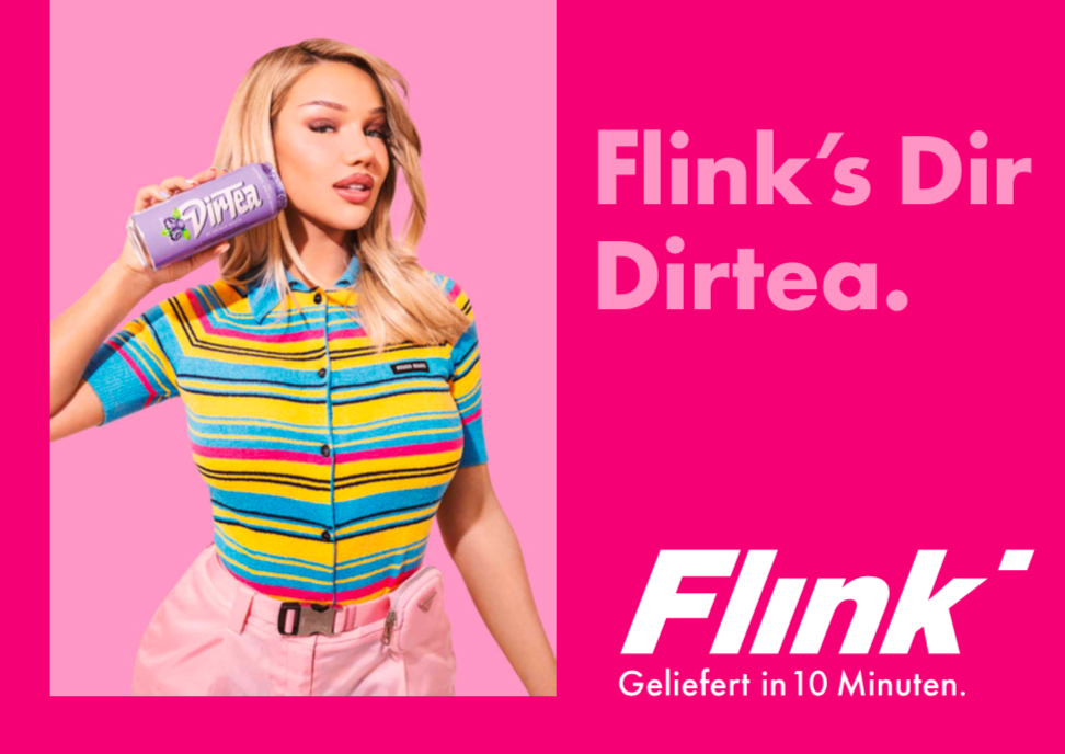 Es wird Dirtea Shirin Davids Eistee ab sofort bei Flink erhältlich