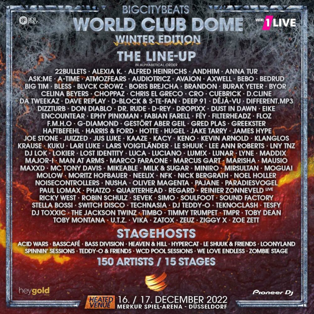BigCityBeats World Club Dome Winter Edition hier ist das komplette Lineup