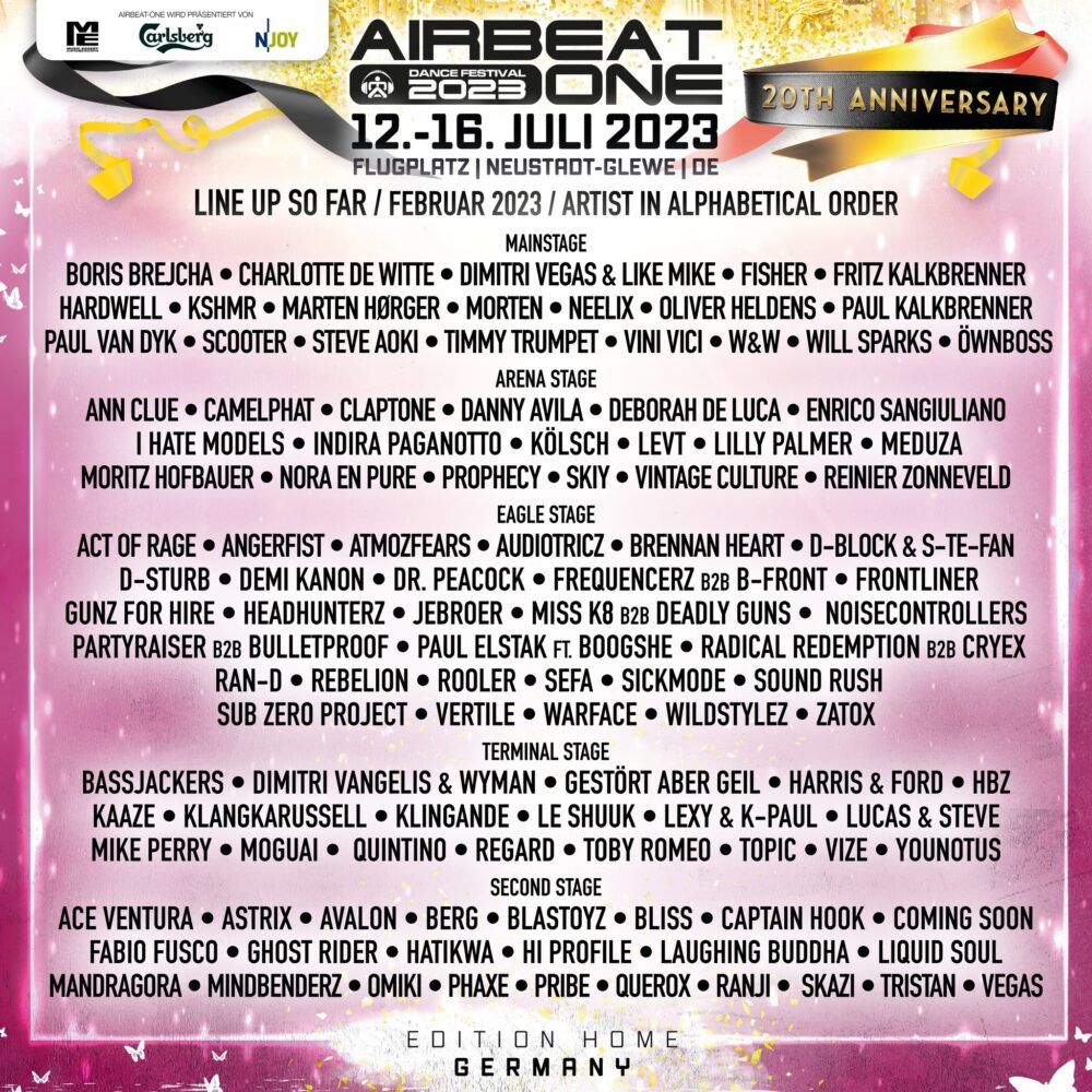 20 Jahre Airbeat One das Lineup zum großen Jubiläum